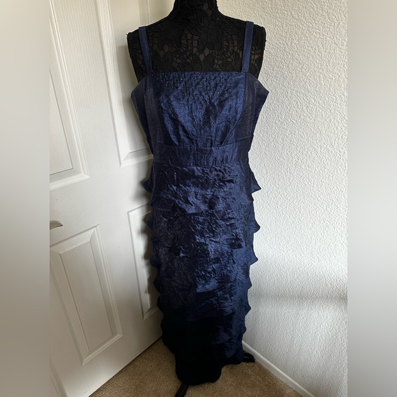 R & M Richards 2-Piece Tiered Empire Waist Dress & Cropped Jacket Set - Picture 8 of 12